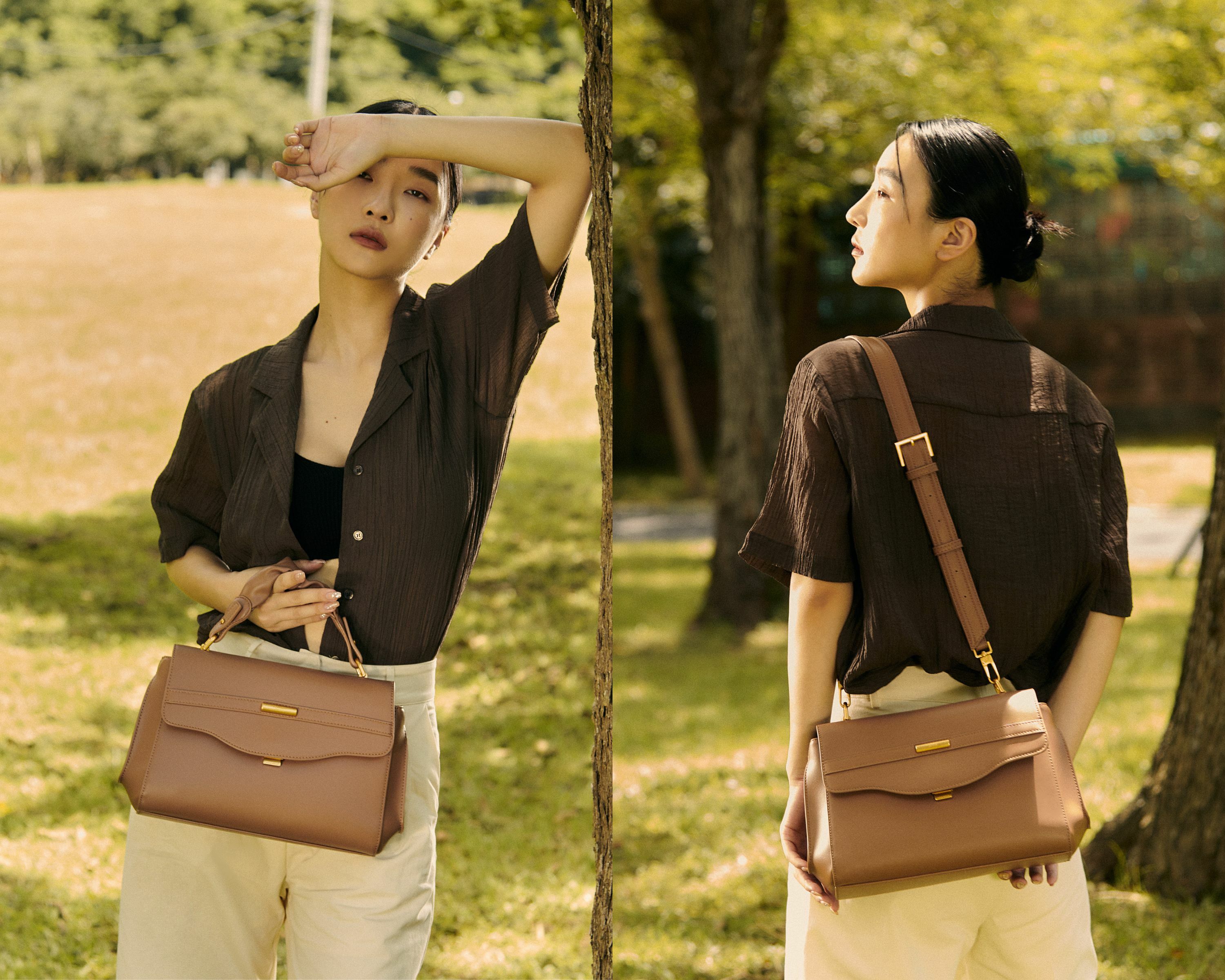 弦月晴光手提包整體沿用簡約、素雅、質感等氛圍