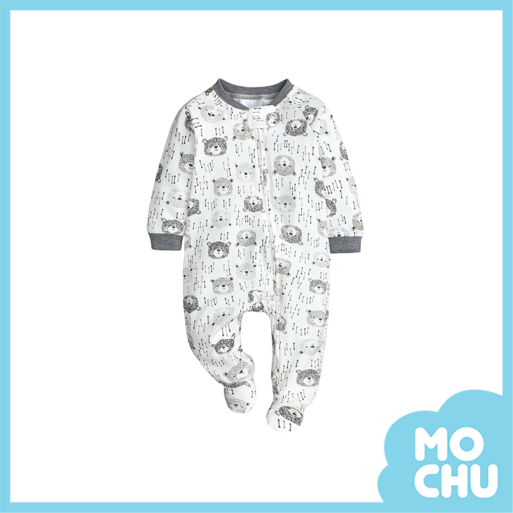 素描小熊長袖連身衣(包腳款)