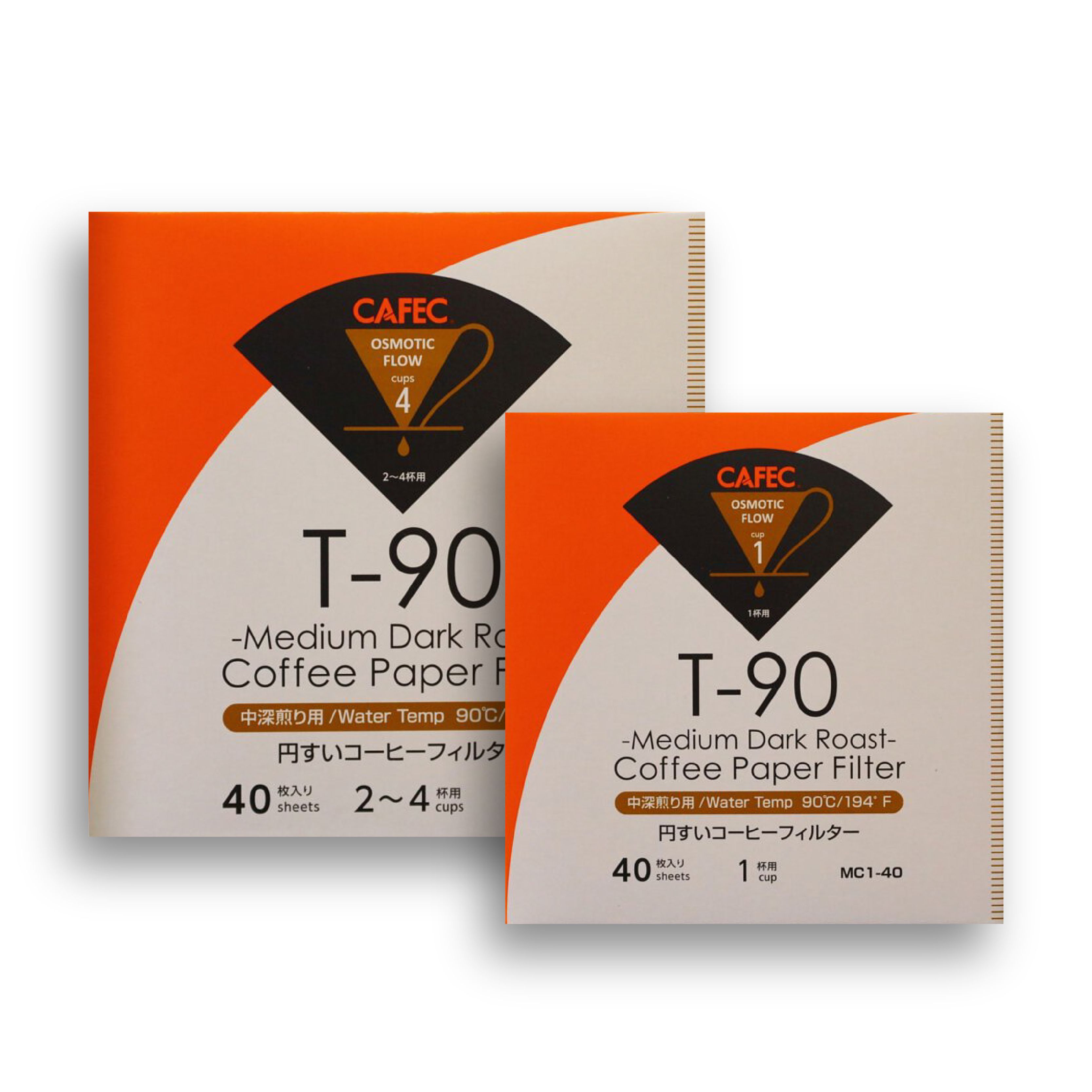 CAFEC 中深烘專用濾紙 T90 40入裝
