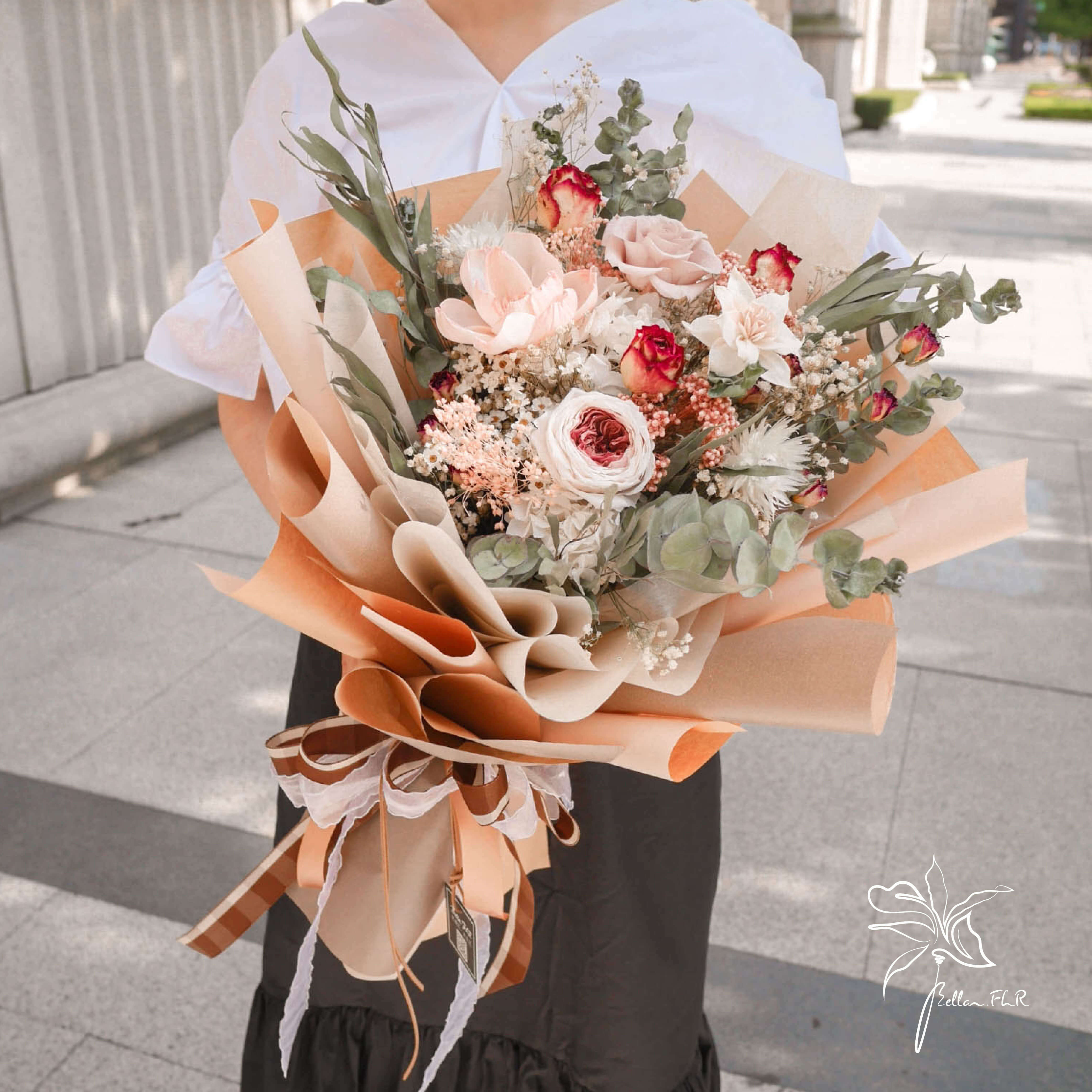 【愛像卡布奇諾】大型永生乾燥花束