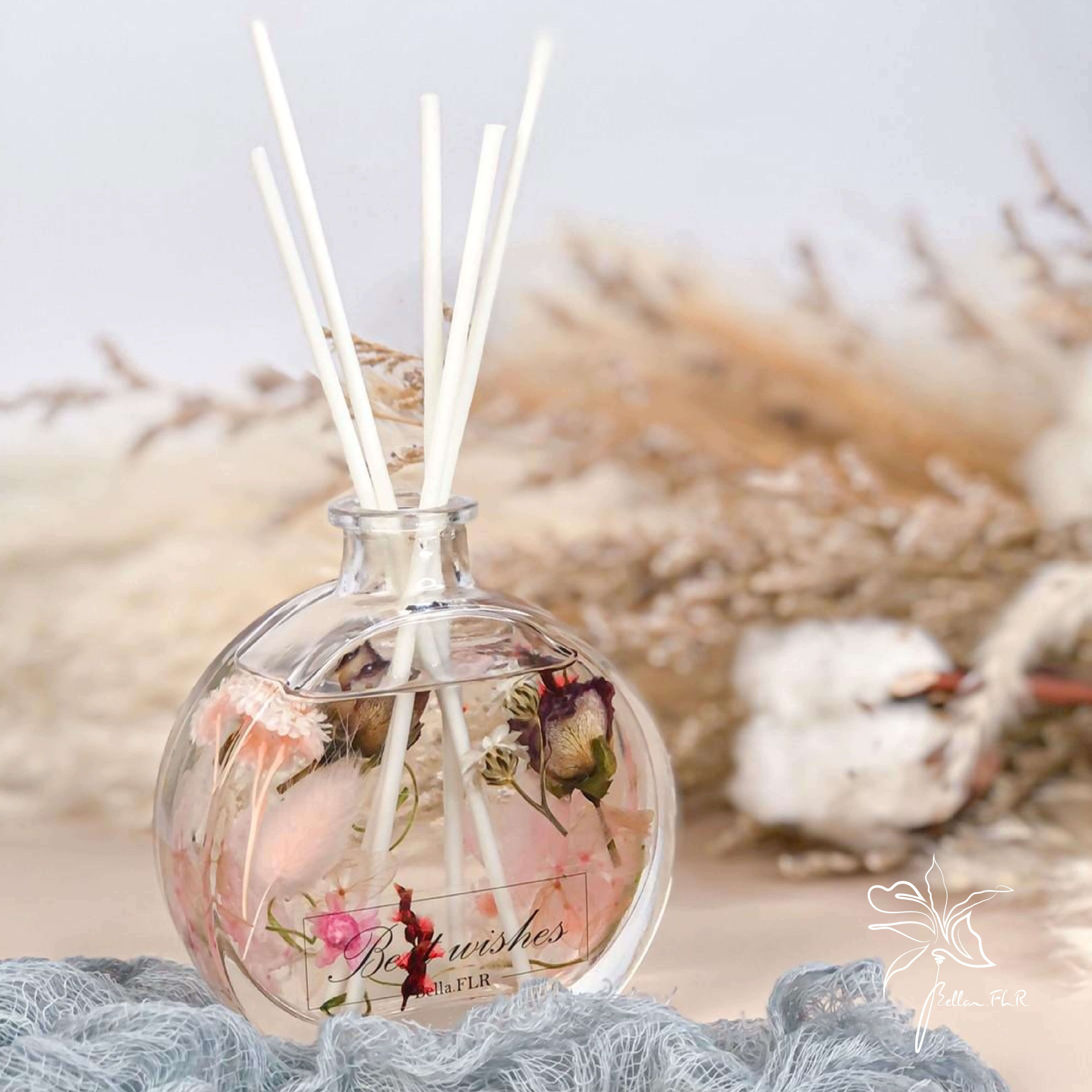 【瓶中花園】浮游花擴香瓶-100ml / 圓瓶款