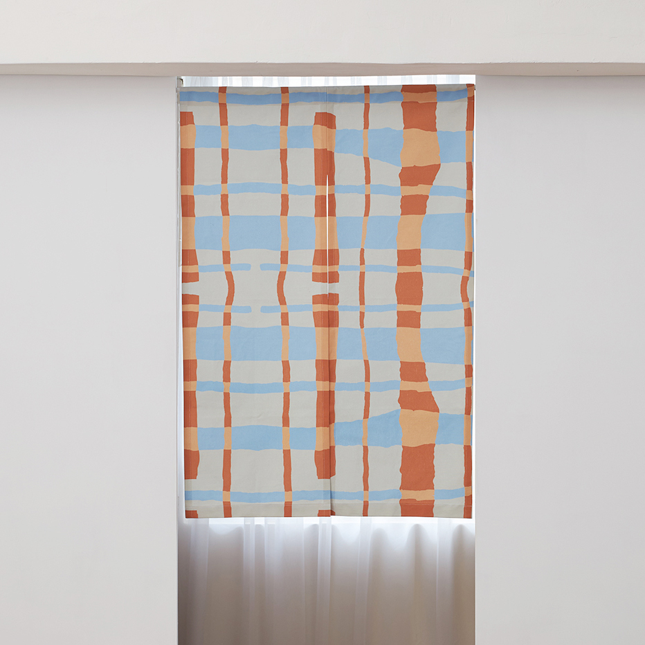 印花門簾 / 掛簾 / 防水漆橘藍