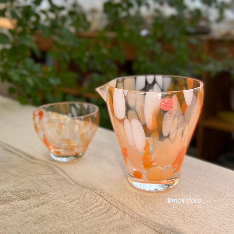 ADERIA 津軽 橘子橙 片口清酒壺&清酒杯