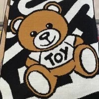 [S] MOSCHINO TEDDY BEAR SCARF,BLACK, 3068-2347 (SM229)
