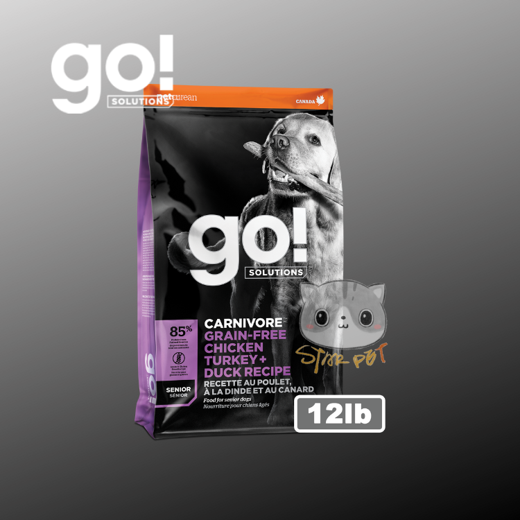 GO! SOLUTIONS™ 活力營養系列 [高齡犬/老犬] 無穀物雞肉+火雞+鴨肉 狗糧配方 12lb