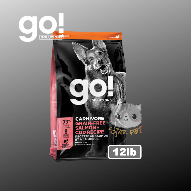 GO! SOLUTIONS™ 活力營養系列 三文魚+鱈魚 無穀物狗糧配方12lb