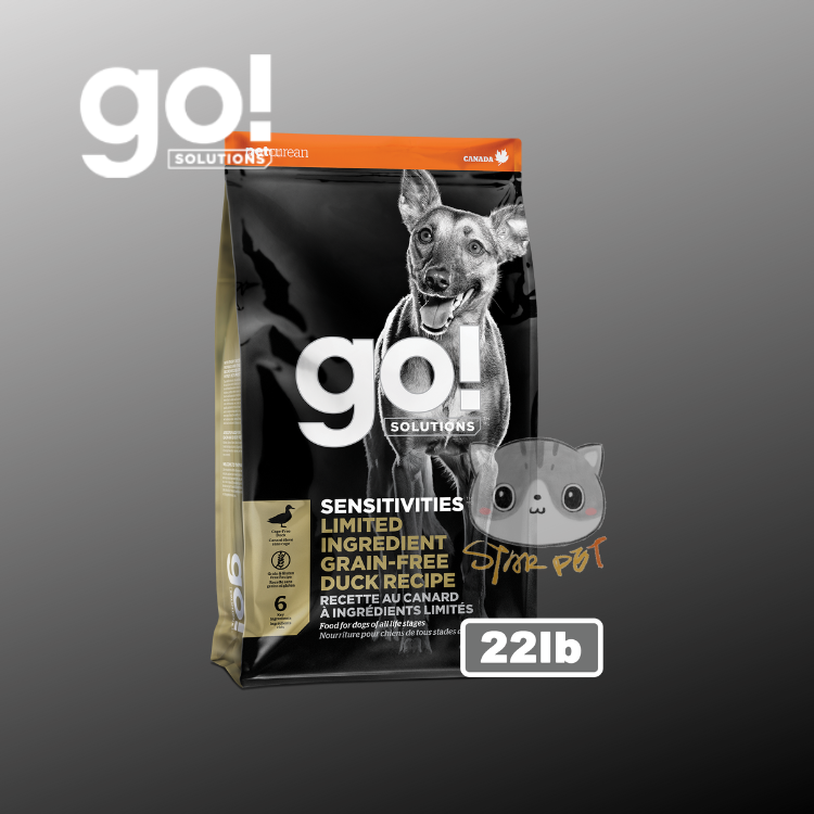 GO! SOLUTIONS™ 低敏美毛系列 鴨肉狗糧配方 22lb