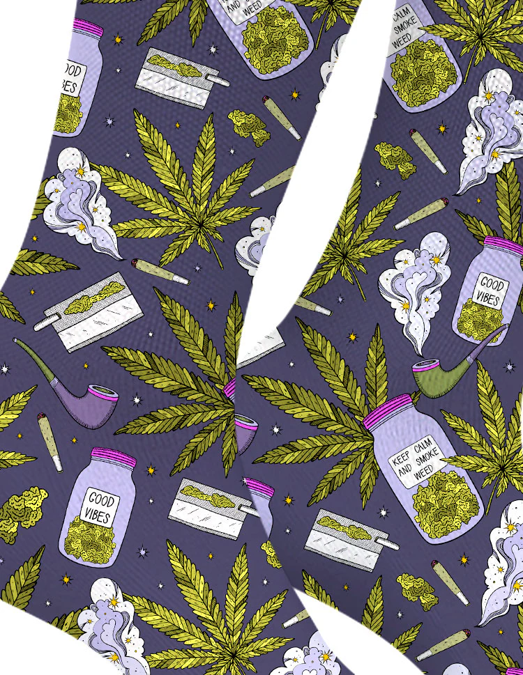 美國StonerDays Good Vibes Purps WEED SOCKS 襪子
