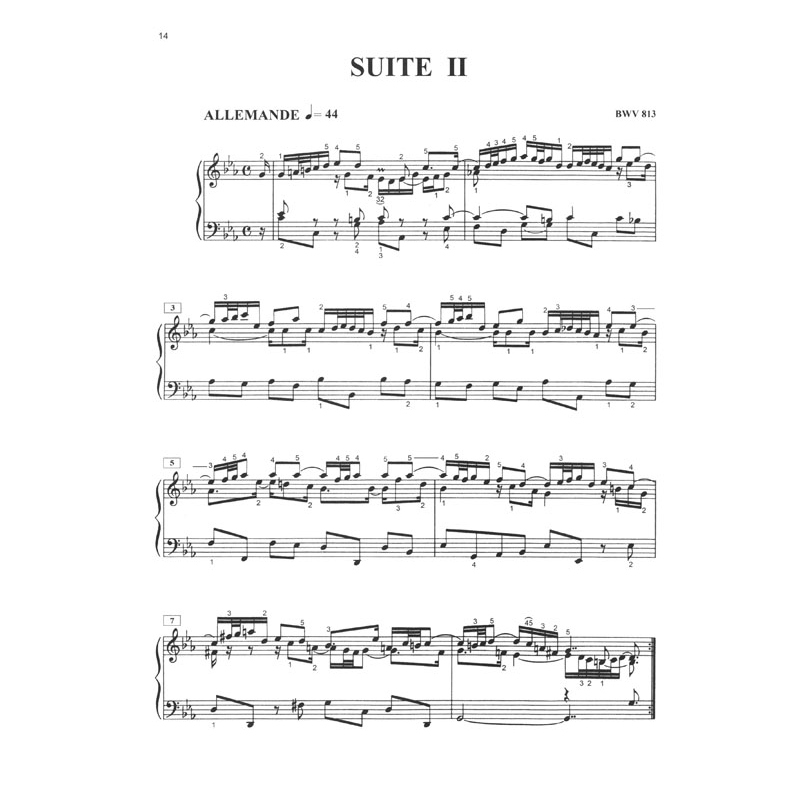 鋼琴譜 P507 巴赫 指法與觸鍵 J. S. Bach 法國組曲