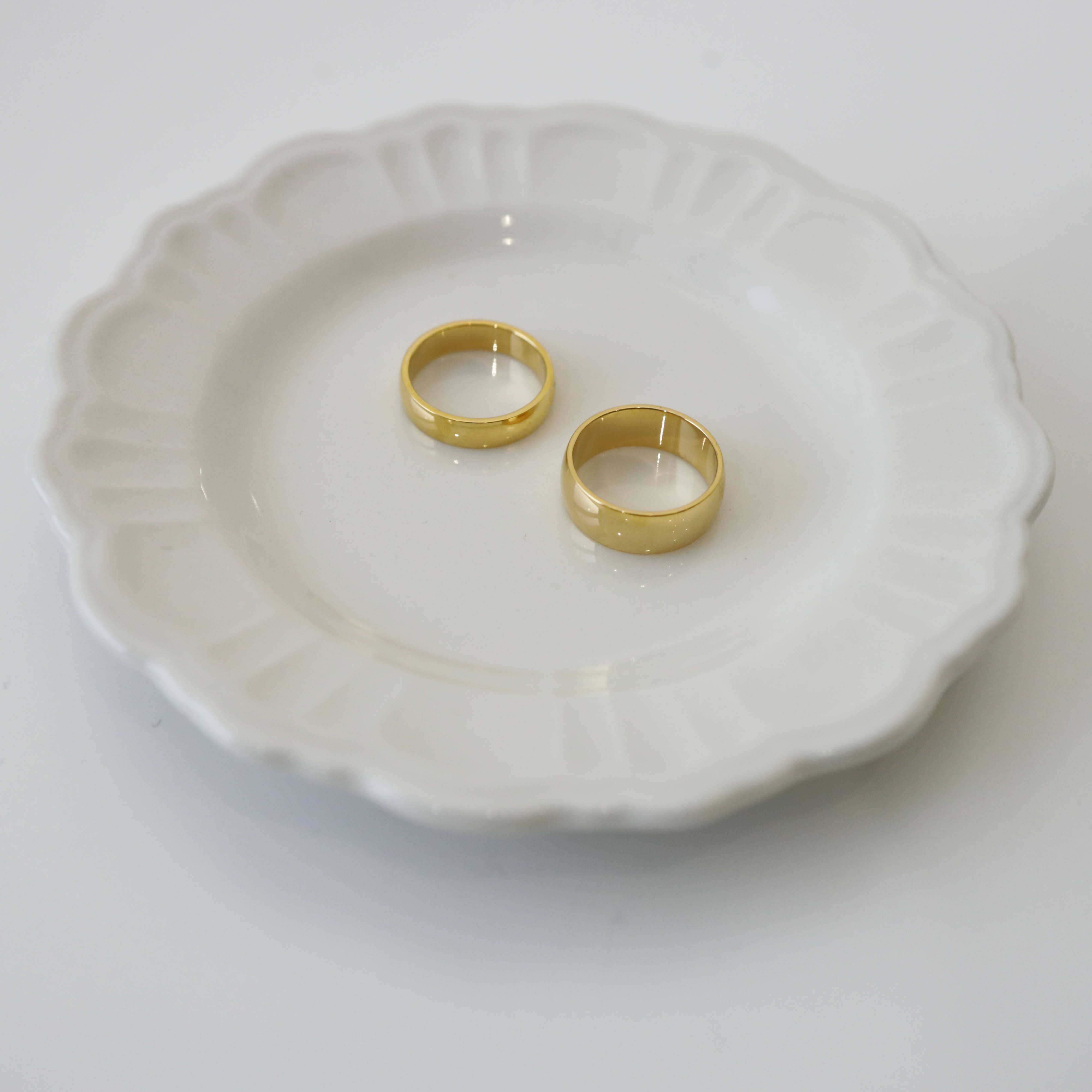 不怕水金色寬面尾戒鋼戒