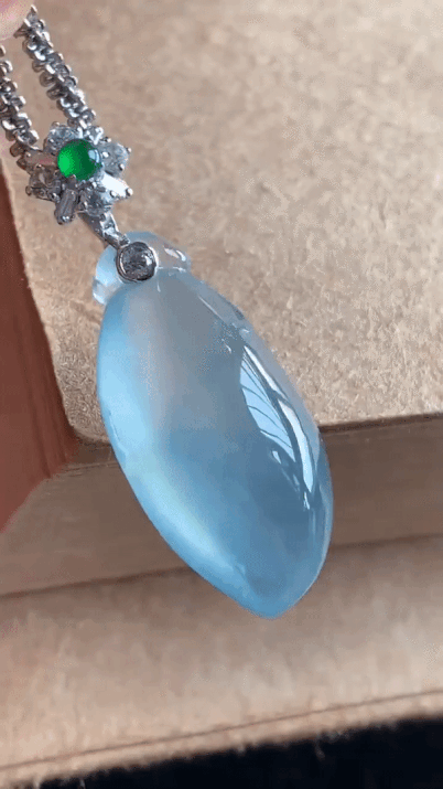 老坑高冰藍底福瓜, 天然翡翠A玉, 緬甸玉, Jade, Jadeite