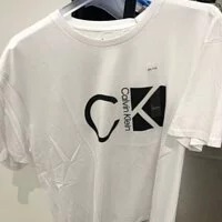 [S] CALVIN KLEIN LOGO SHORT SLEEVE T-SHIRT,WHITE, 40HP878-540 (SCK78)