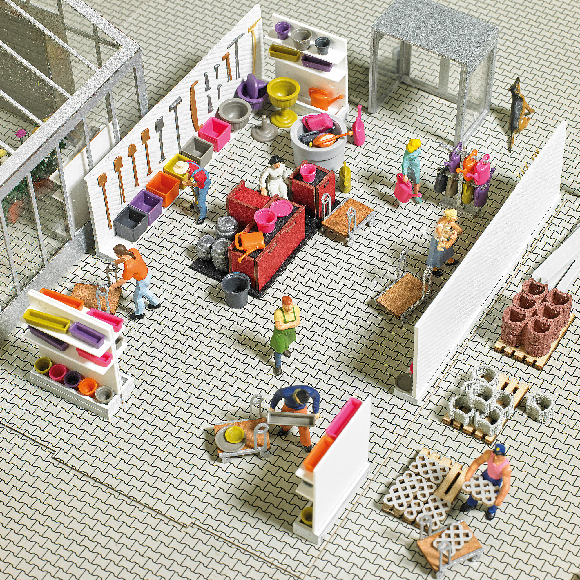 Busch 1128 HO規 Garden Center Equipment 花園各式器材