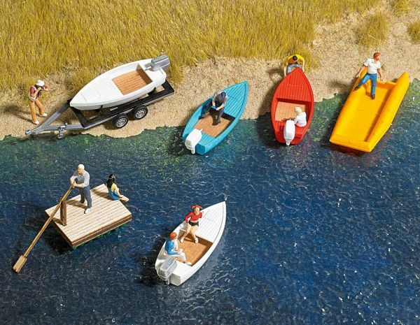 Busch 1157 HO scale Boat and Raft Set
