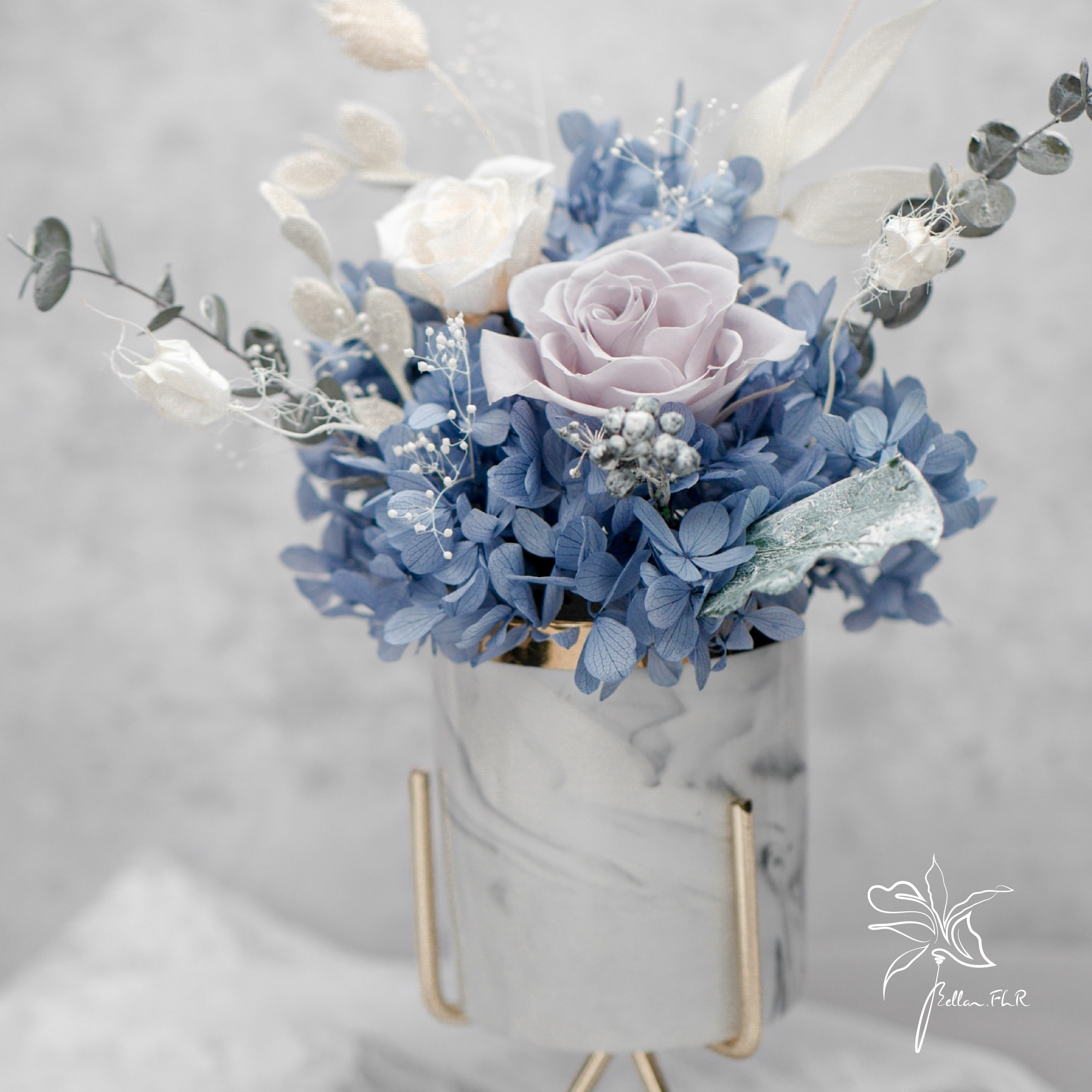 【花浪】全永生瓷器盆花-藕灰