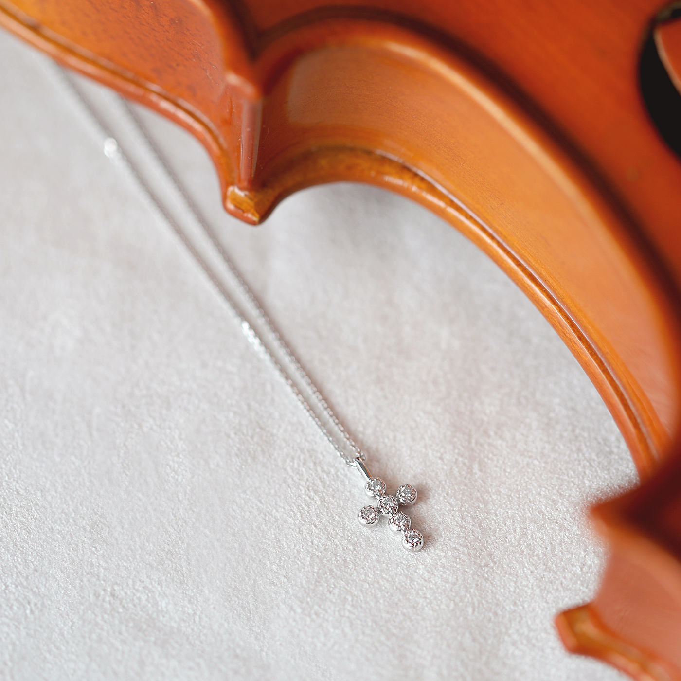 信主 — 6分十字架鑽石項鍊