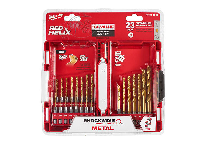 ＊中崙五金【缺貨中】Milwaukee 美沃奇 米沃奇 鈦合金六角柄鑽頭23件組 48-89-4631