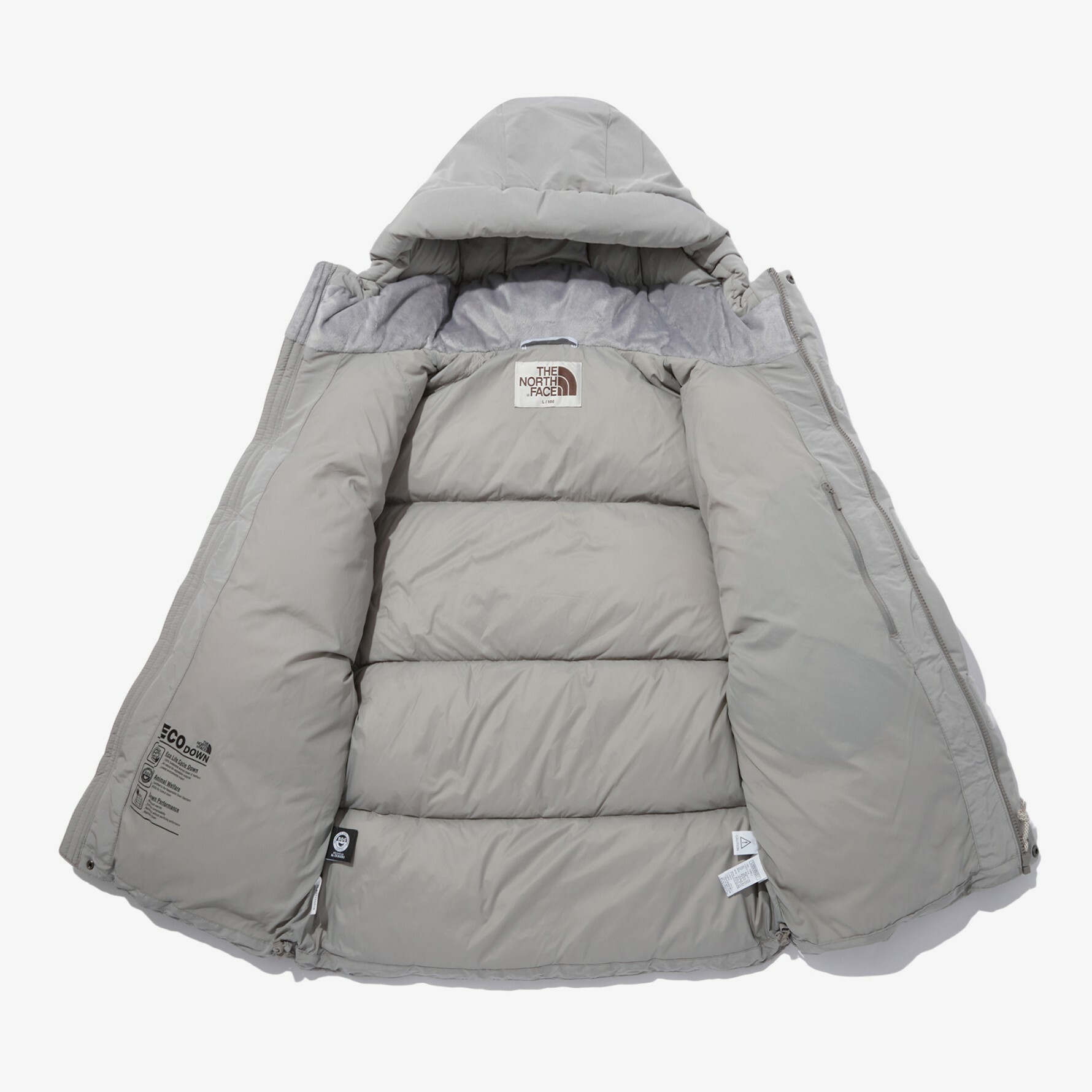 THE NORTH FACE 白標 NEW SIERRA 連帽 羽絨 外套 灰 NJ1DN58K