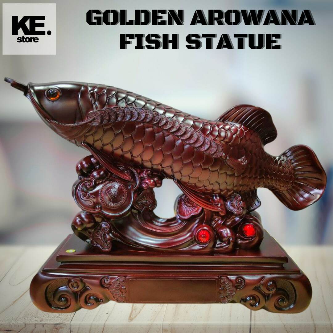 Golden Arowana Statue B7-C ( Maroon )