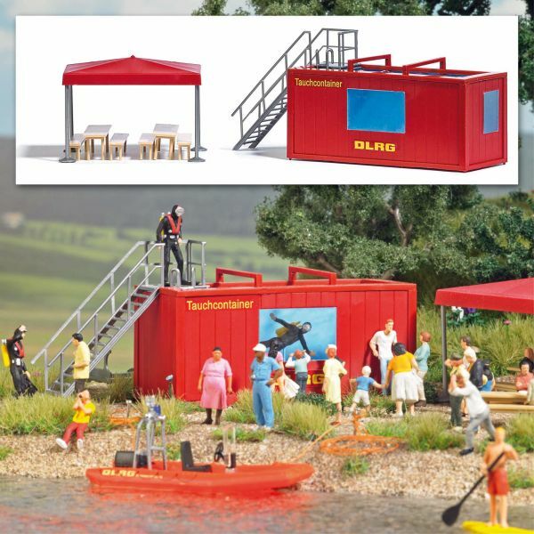 Busch 1618 HO規 DLRG Diving container 模擬潛水裝置 套件