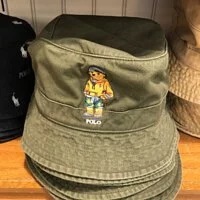 [S] PRL POLO BEAR BUCKET HAT,COMPNY OLV, 7108747460001-COMPNY OLV (SRL40)