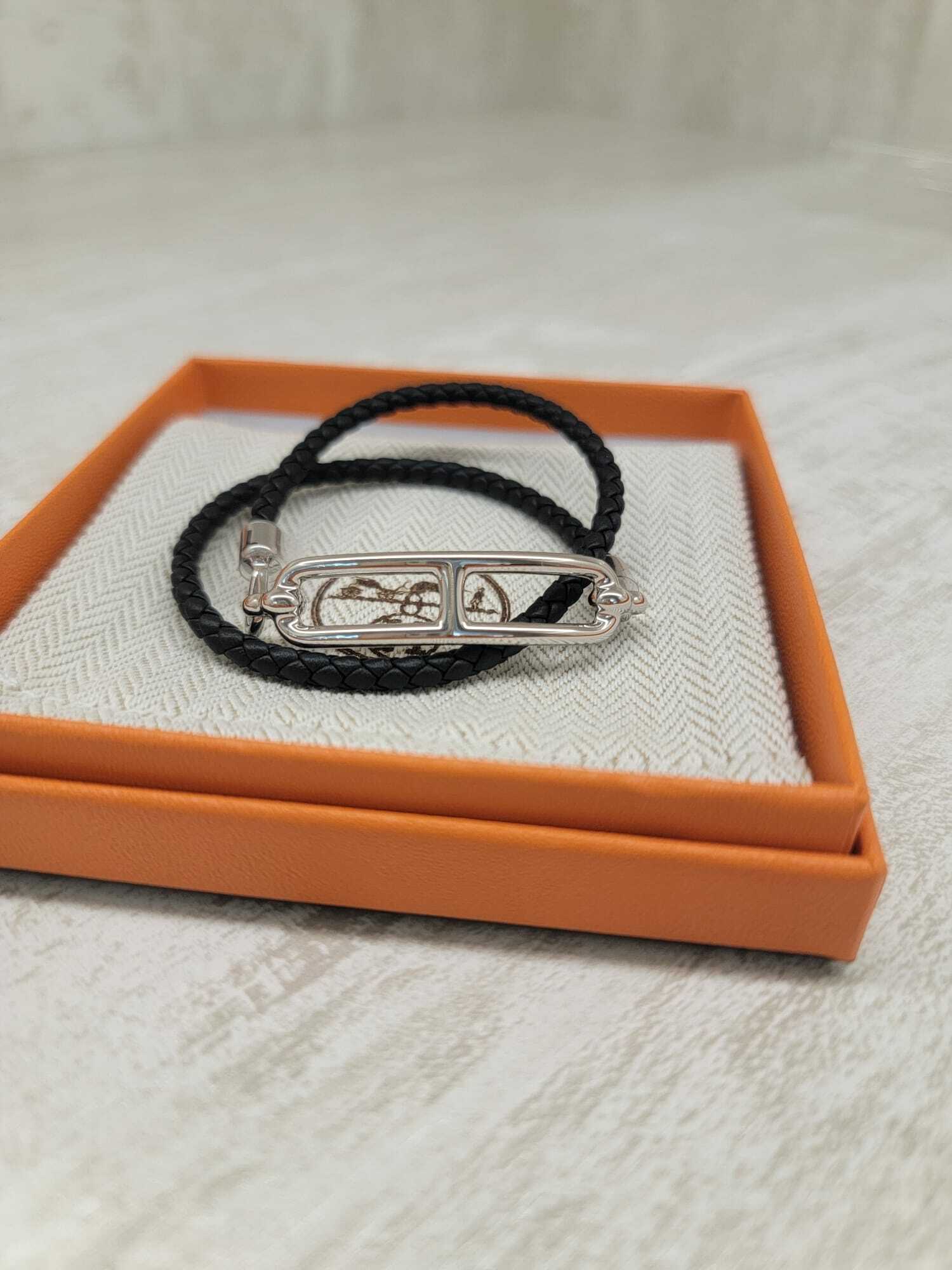 Hermes Roulis double tour 豬鼻手繩 黑銀