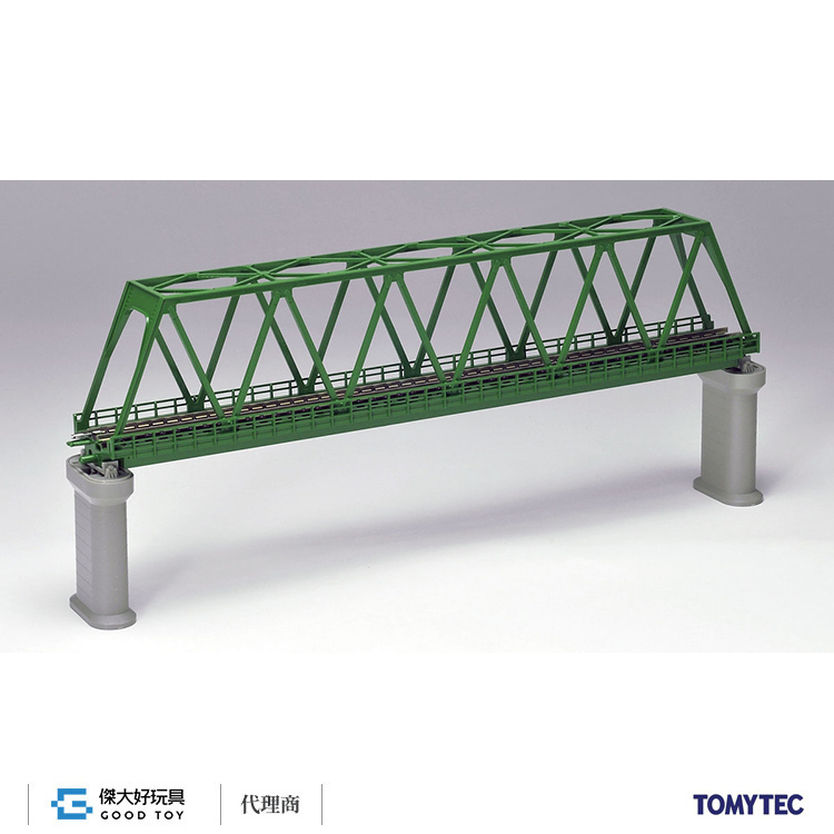 TOMIX 3033 Single Truss Iron Bridge D, GRN with 2 Brick Bridge Supports