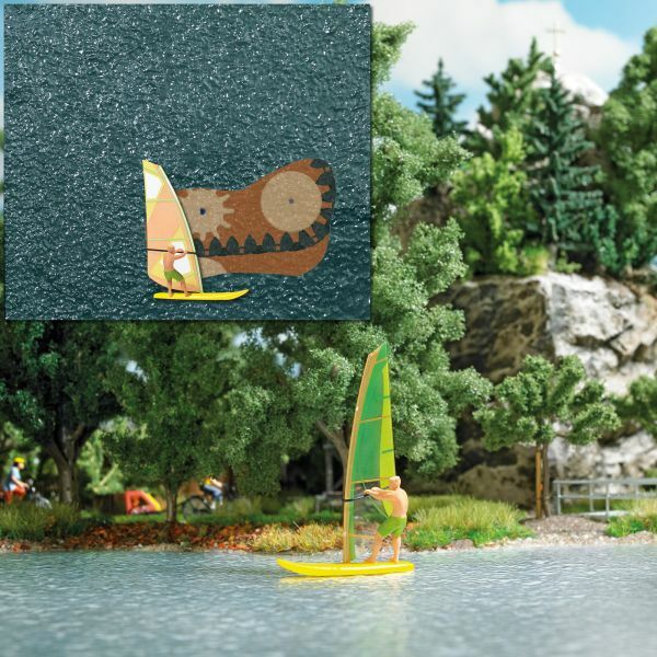 Busch 5486 HO規 Lake with Windsurfer 在湖中的帆船玩家 套件