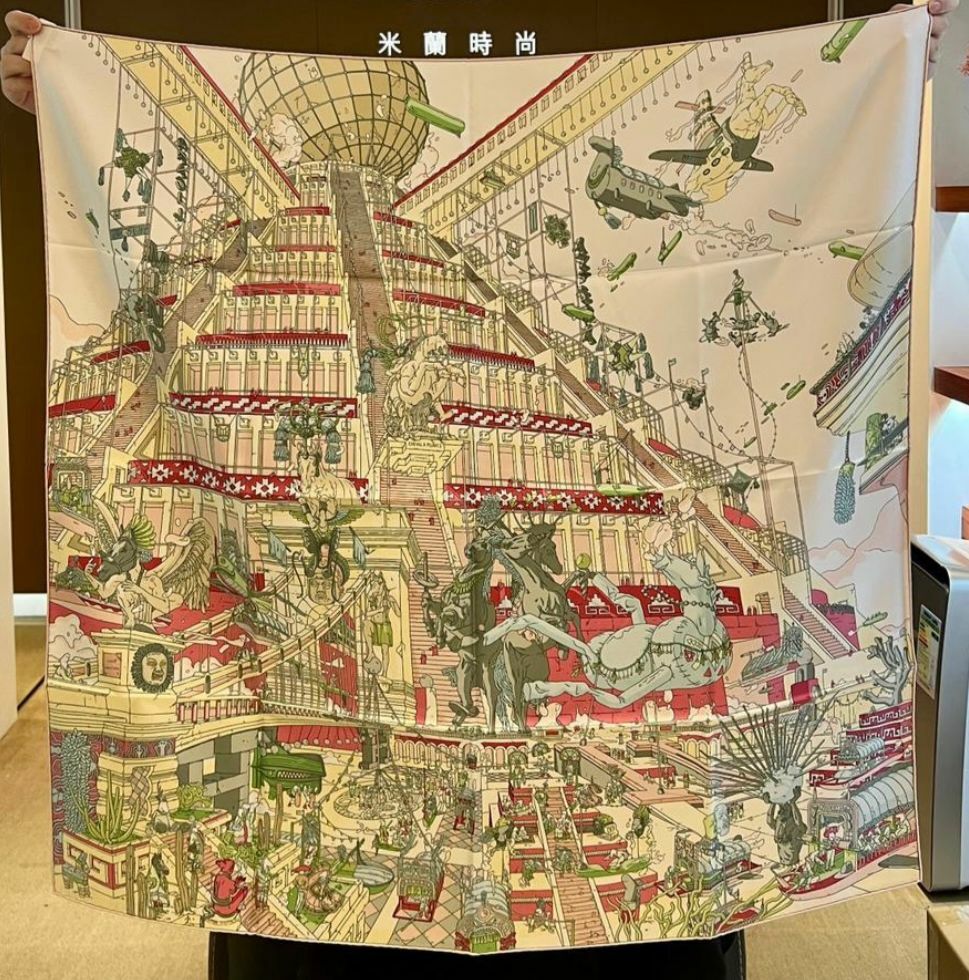 Scarf 100% soie 90 x 90cm