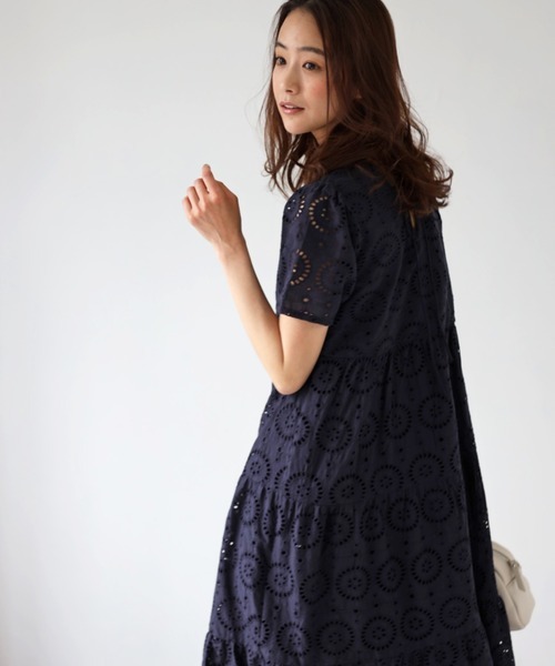 【日本直送】 tocco closet 背面繫帶分層式連身裙