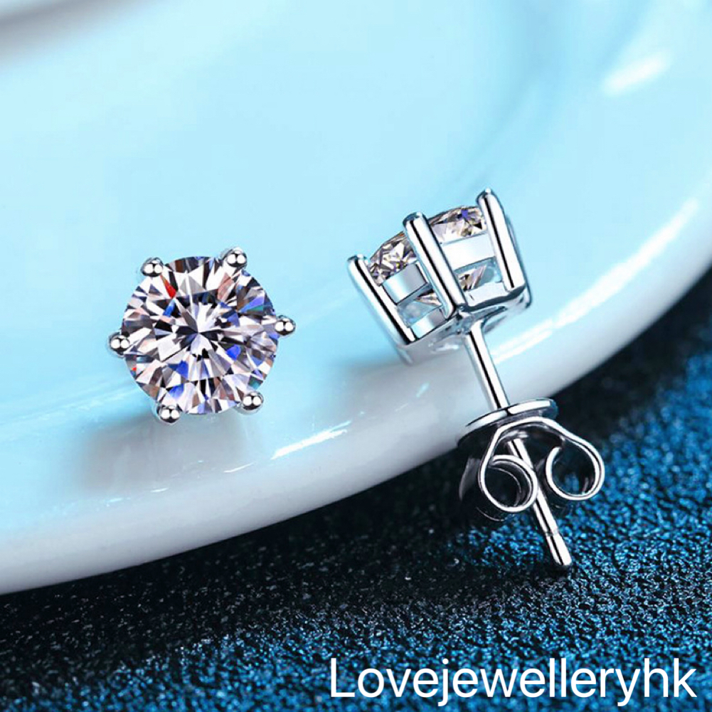 6爪莫桑鑽耳環   E1C004