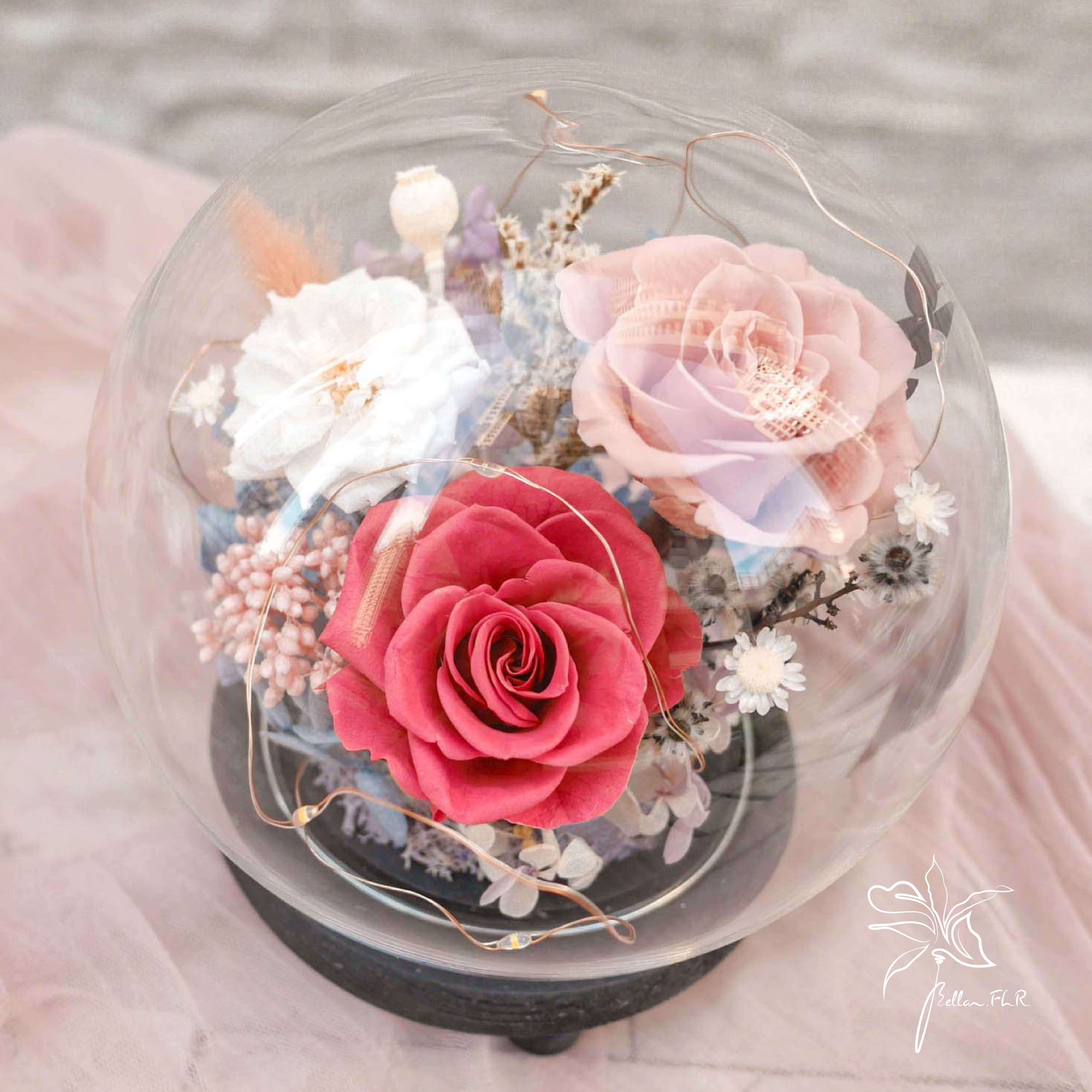 【永恆戀人】圓球玻璃花盅-中