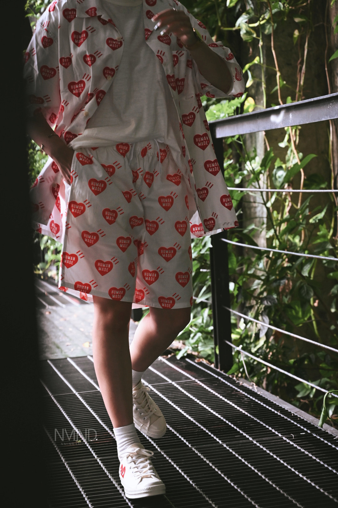 <快速出貨>HUMAN MADE 滿版短褲紅色愛心