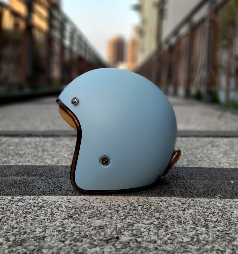 PARETTO FLICKA 芙莉卡 素色 消光冰灰藍 復古帽 3/4罩安全帽