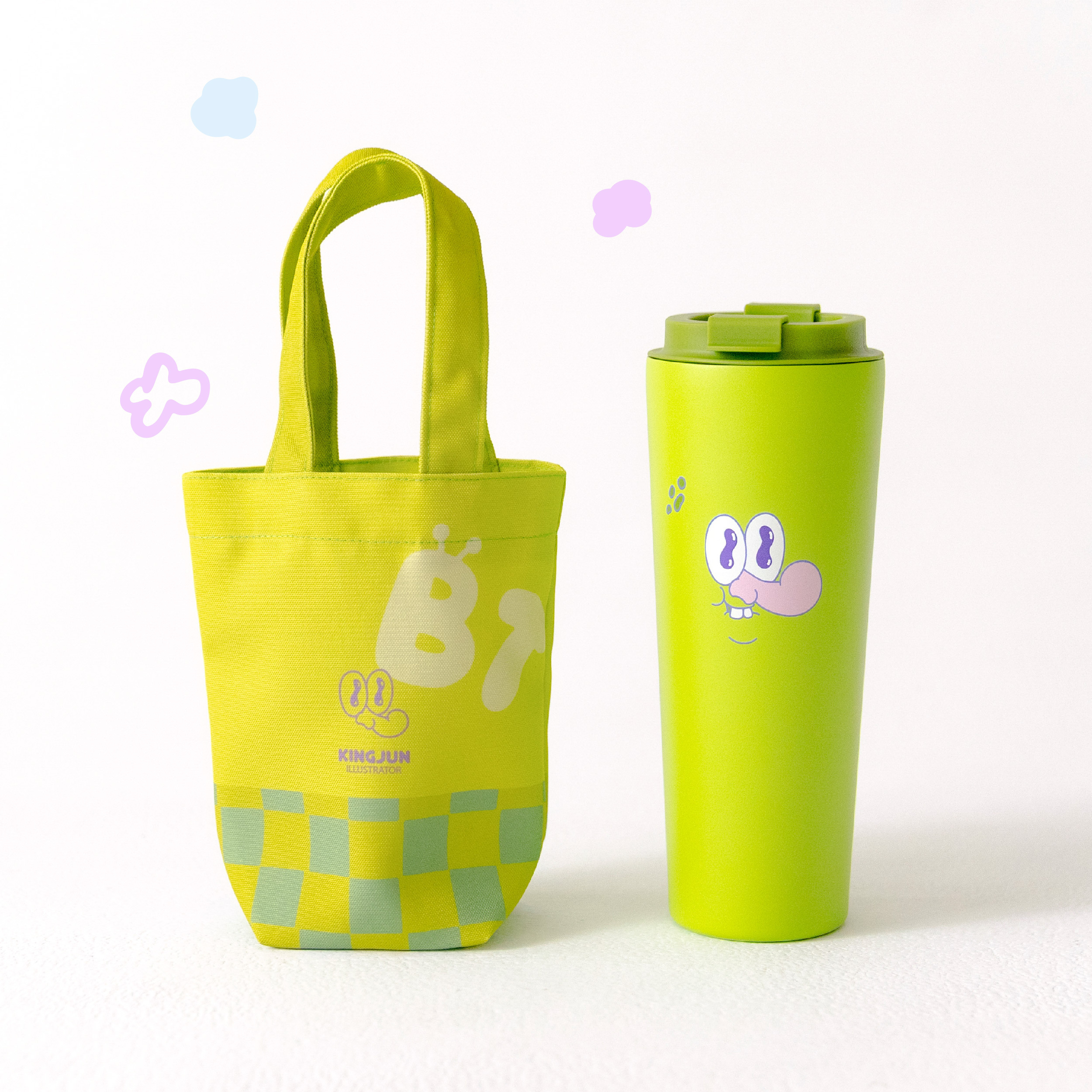 (獨家)【慢慢挑 x Kingjun 保溫2way隨行吸管杯】700ml水壺（含粗吸管\不含飲料提袋）｜BT搗蛋綠