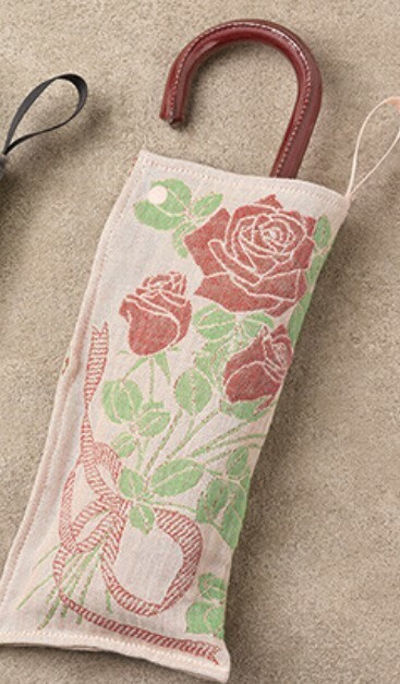 日式玫瑰花卉多用途收納袋 (粉) (日本製)