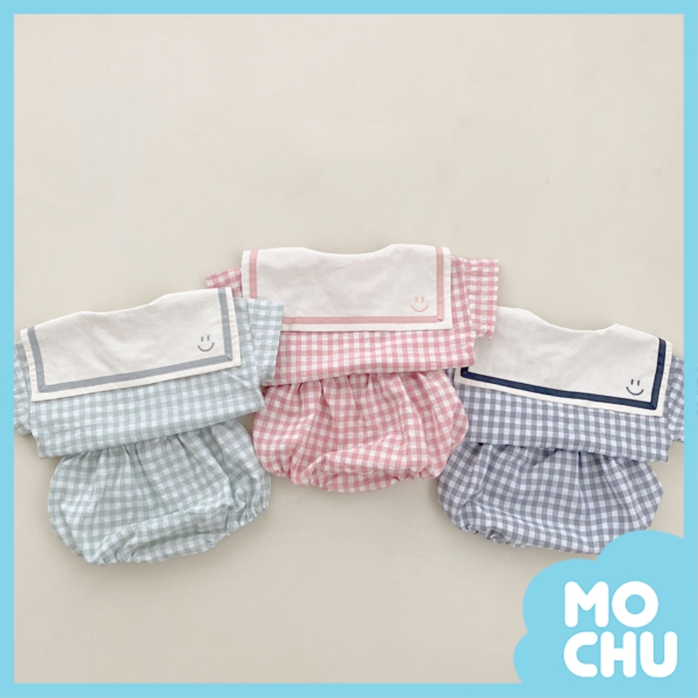 格子學院風短袖套裝(三色)