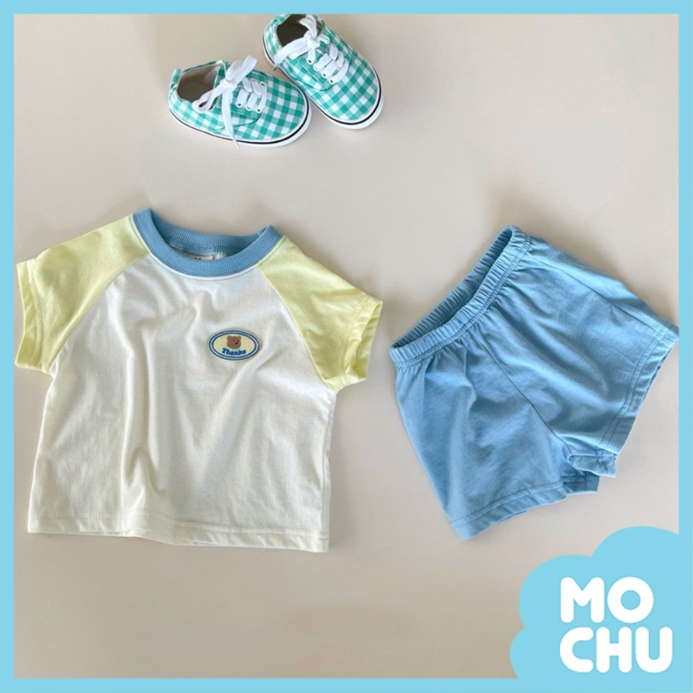 Thanks撞色上衣+短褲套裝