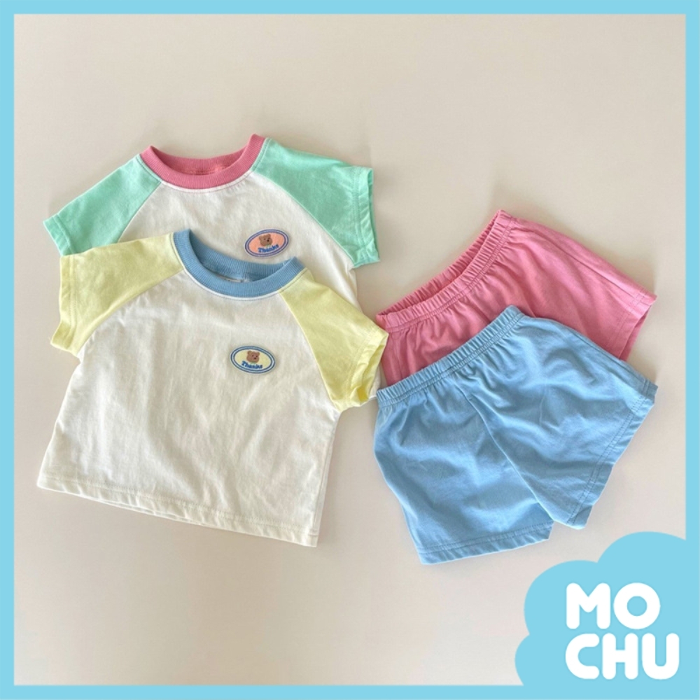 Thanks撞色上衣+短褲套裝