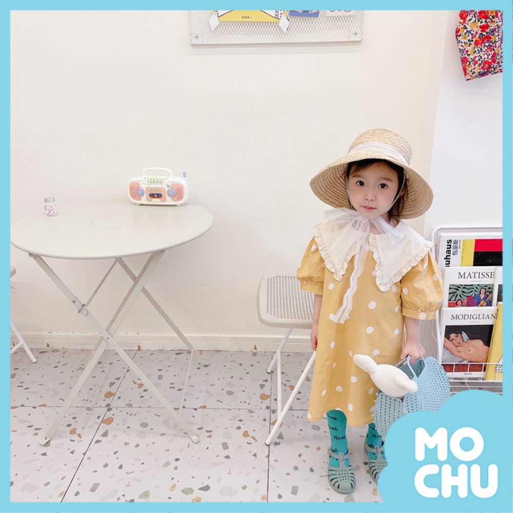 波點大翻領連衣裙(兩色)