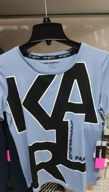 [S] KARL LAGERFELD LARGE PRINT LOGO TEE,BLUE, L1WHF027-1EM (SKL252)