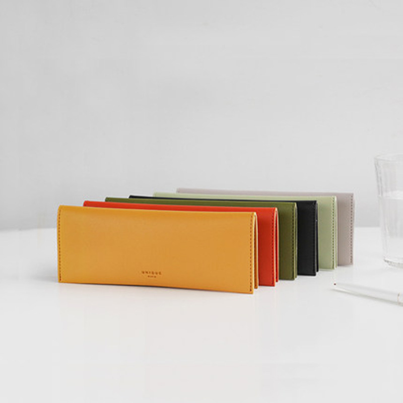 文藝PU皮純色筆袋