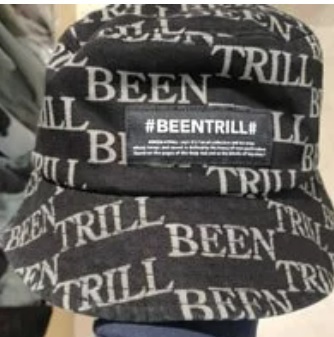 [S] BEENTRILL DRIPPY HASHTAG BUCKET HAT,BLACK, BA221CPH03-BK (SBT28)