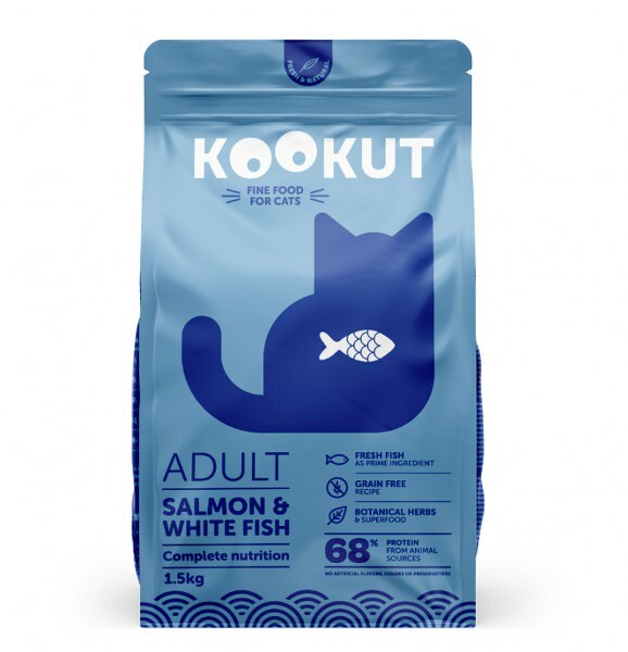 Kookut天然無穀物成貓糧 - 三文魚白魚 (1.5kg) Exp:02/2026