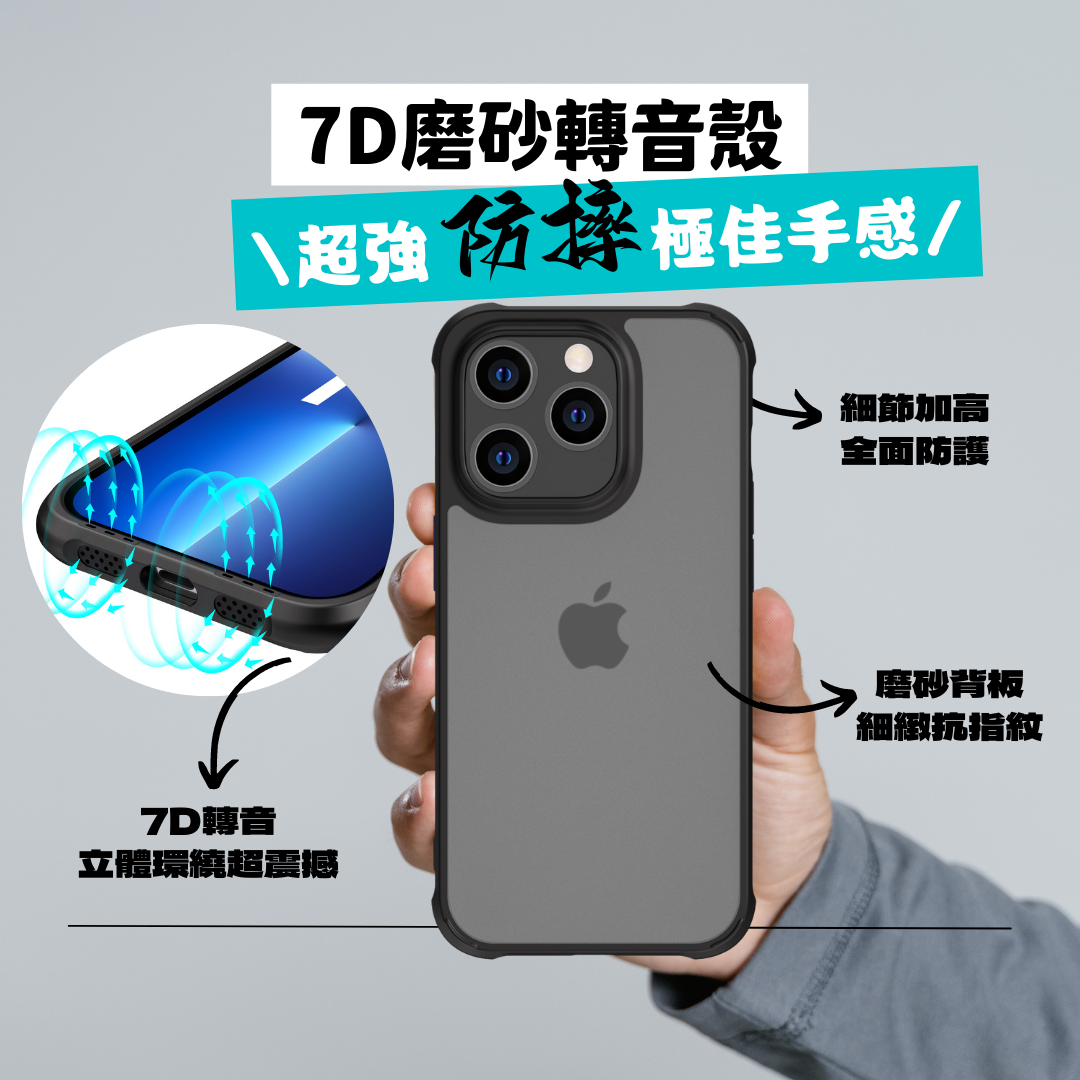 IPHONE【7D磨砂轉音防摔殼】特價$299