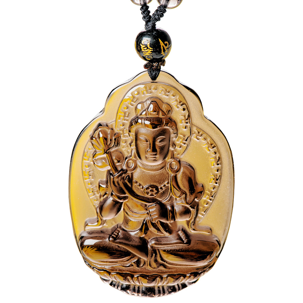 【財神小舖】生肖馬(大勢至菩薩)本命佛-頂級冰黑曜石項鍊(冰晶) (含開光) (廠商直出、不參加免運及滿額贈優惠)