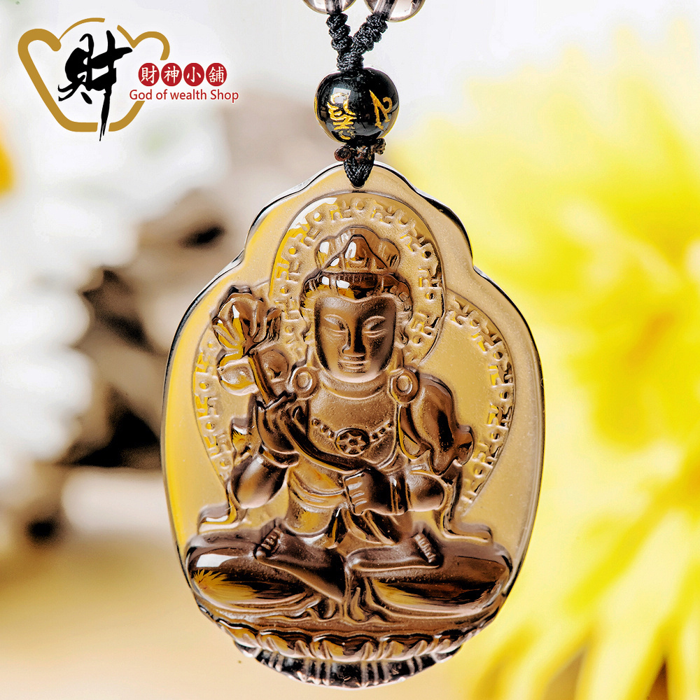 【財神小舖】生肖馬(大勢至菩薩)本命佛-頂級冰黑曜石項鍊(冰晶) (含開光) (廠商直出、不參加免運及滿額贈優惠)