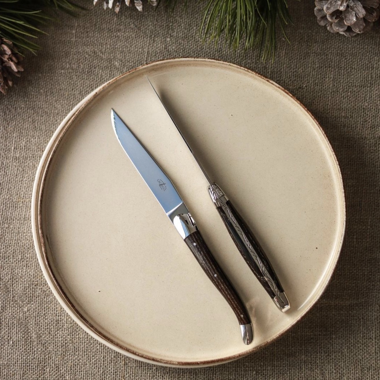 FORGE DE LAGUIOLE | 白蠟木握柄2件餐具禮盒組 [ 適用洗碗機材質 ]