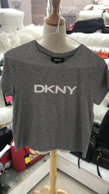 [S] DKNY WOMENS TEE, GREY, P1GH9GWG-AVENUE GREY (SD155)