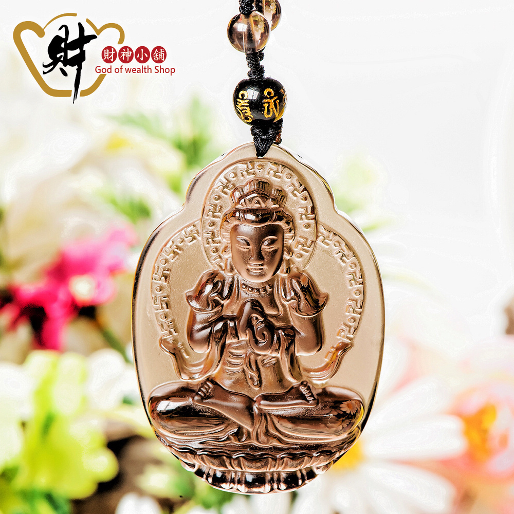 【財神小舖】生肖羊、猴(大日如來)本命佛-頂級冰晶黑曜石項鍊(冰晶) (含開光) (廠商直出、不參加免運及滿額贈優惠)